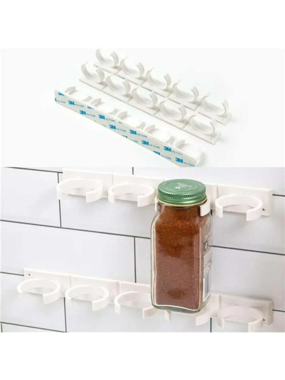 spice rack clips holds 15 jars cabinet door pantry rv kitchen organizer Adhesive